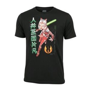 Star Wars Ahsoka Tano Graphic T Shirt Black XL Fifth Sun Anime Manga Style